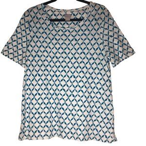 Chico’s Short Sleeve Button Detail Top Size 8